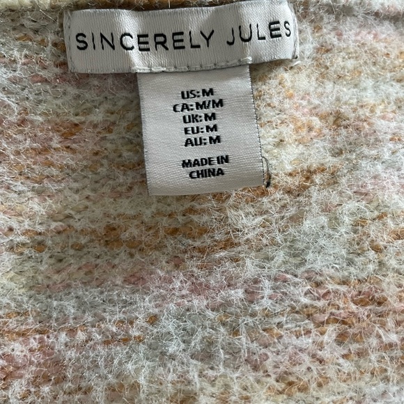 Sincerely Jules Fuzzy Pink Cropped Cardigan size Medium - Picture 6 of 6